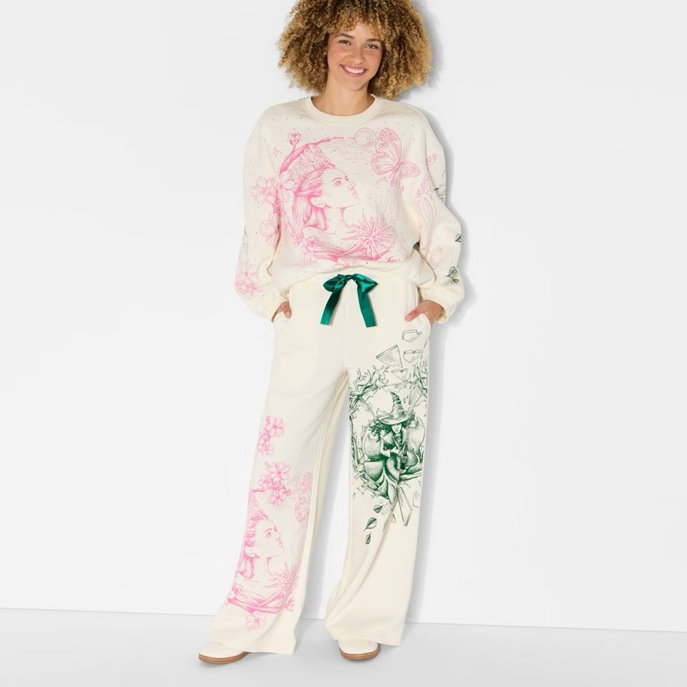 Wicked x Katie Kime Women's Good/Bad Graphic Pullover Sweatshirt - Cream - Picture 3 of 3